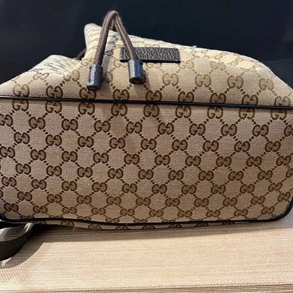 Gucci Tan and Brown Monogram Backpack